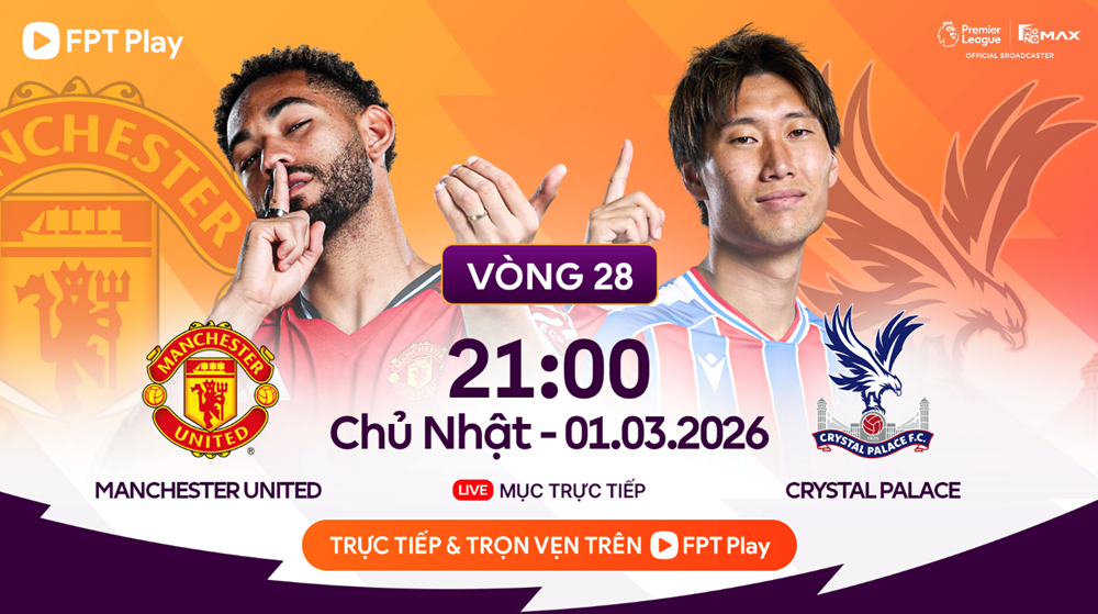 Lidhja me transmetimin e drejtpërdrejtë për ndeshjen e Manchester United kundër Crystal Palace, 1 mars në orën 21:00, në ditën e 28-të të Premier League.