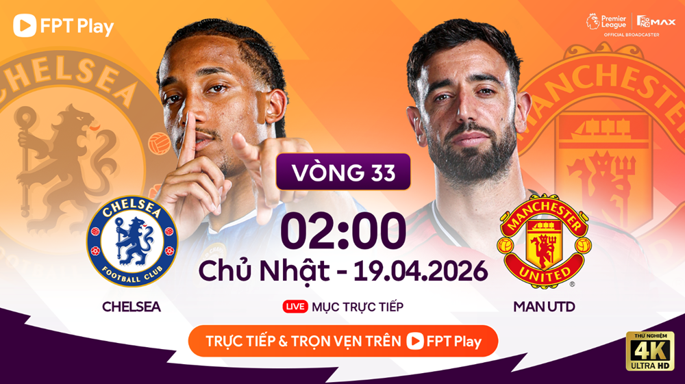 Lidhja me transmetimin e drejtpërdrejtë për Chelsea vs Man United, ora 2:00 e mëngjesit më 19 prill – ndeshja e 33-të e Premier League